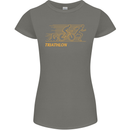 Triathlon Running Swimming Cycling Womens Petite Cut T-Shirt Charcoal