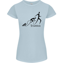 Triathlon Running Swimming Cycling Womens Petite Cut T-Shirt Light Blue