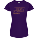Triathlon Running Swimming Cycling Womens Petite Cut T-Shirt Purple