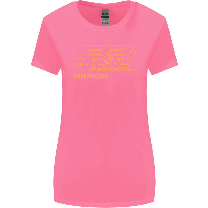 Triathlon Running Swimming Cycling Womens Wider Cut T-Shirt Azalea