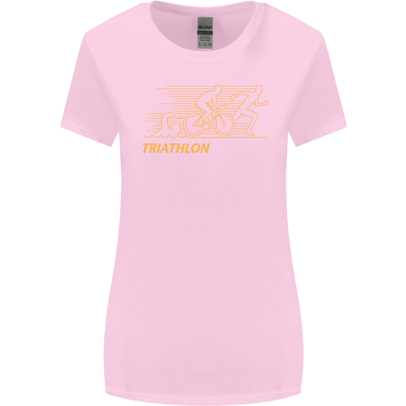 Triathlon Running Swimming Cycling Womens Wider Cut T-Shirt Light Pink