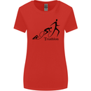 Triathlon Running Swimming Cycling Womens Wider Cut T-Shirt Red