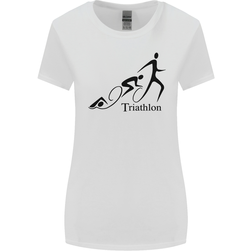 Triathlon Running Swimming Cycling Womens Wider Cut T-Shirt White