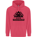 Triathlon Triangle Running Swimming Cycling Childrens Kids Hoodie Heliconia