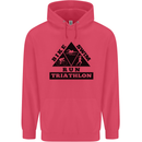 Triathlon Triangle Running Swimming Cycling Childrens Kids Hoodie Heliconia