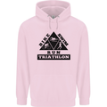 Triathlon Triangle Running Swimming Cycling Childrens Kids Hoodie Light Pink