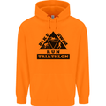 Triathlon Triangle Running Swimming Cycling Childrens Kids Hoodie Orange