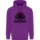 Triathlon Triangle Running Swimming Cycling Childrens Kids Hoodie Purple