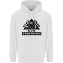 Triathlon Triangle Running Swimming Cycling Childrens Kids Hoodie White