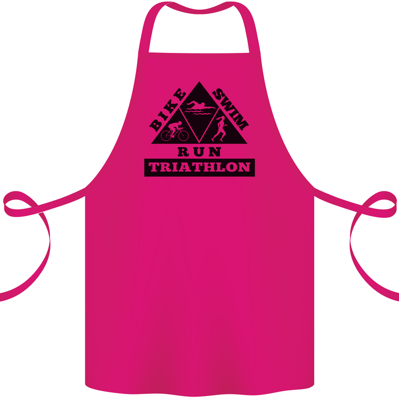 Triathlon Triangle Running Swimming Cycling Cotton Apron 100% Organic Pink