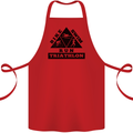 Triathlon Triangle Running Swimming Cycling Cotton Apron 100% Organic Red