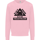 Triathlon Triangle Running Swimming Cycling Kids Sweatshirt Jumper Light Pink