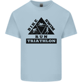 Triathlon Triangle Running Swimming Cycling Kids T-Shirt Childrens Light Blue
