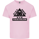 Triathlon Triangle Running Swimming Cycling Kids T-Shirt Childrens Light Pink