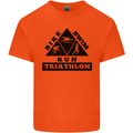 Triathlon Triangle Running Swimming Cycling Kids T-Shirt Childrens Orange