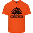 Triathlon Triangle Running Swimming Cycling Kids T-Shirt Childrens Orange