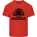 Triathlon Triangle Running Swimming Cycling Kids T-Shirt Childrens Red
