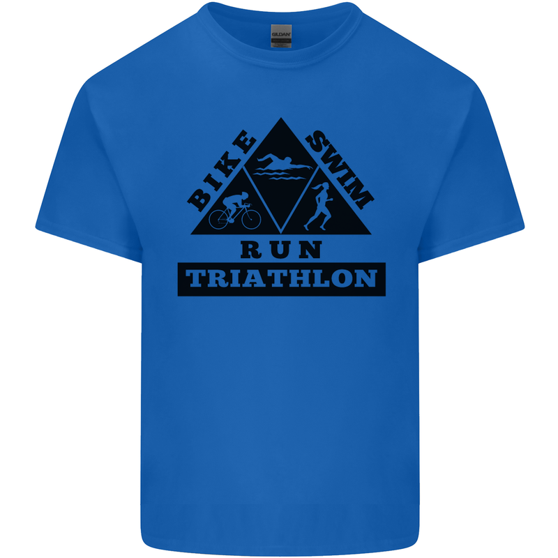 Triathlon Triangle Running Swimming Cycling Kids T-Shirt Childrens Royal Blue