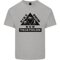 Triathlon Triangle Running Swimming Cycling Kids T-Shirt Childrens Sports Grey