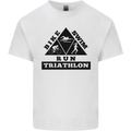 Triathlon Triangle Running Swimming Cycling Kids T-Shirt Childrens White