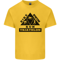 Triathlon Triangle Running Swimming Cycling Kids T-Shirt Childrens Yellow