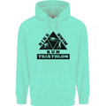 Triathlon Triangle Running Swimming Cycling Mens 80% Cotton Hoodie Peppermint