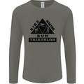 Triathlon Triangle Running Swimming Cycling Mens Long Sleeve T-Shirt White