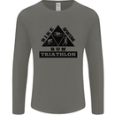 Triathlon Triangle Running Swimming Cycling Mens Long Sleeve T-Shirt White