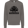 Triathlon Triangle Running Swimming Cycling Mens Sweatshirt Jumper Charcoal