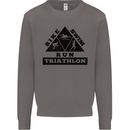 Triathlon Triangle Running Swimming Cycling Mens Sweatshirt Jumper Charcoal