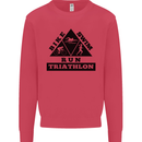 Triathlon Triangle Running Swimming Cycling Mens Sweatshirt Jumper Heliconia