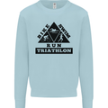 Triathlon Triangle Running Swimming Cycling Mens Sweatshirt Jumper Light Blue