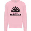 Triathlon Triangle Running Swimming Cycling Mens Sweatshirt Jumper Light Pink