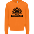 Triathlon Triangle Running Swimming Cycling Mens Sweatshirt Jumper Orange