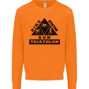 Triathlon Triangle Running Swimming Cycling Mens Sweatshirt Jumper Orange