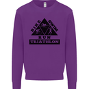 Triathlon Triangle Running Swimming Cycling Mens Sweatshirt Jumper Purple