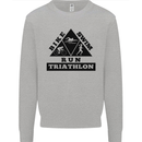Triathlon Triangle Running Swimming Cycling Mens Sweatshirt Jumper Sports Grey
