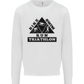 Triathlon Triangle Running Swimming Cycling Mens Sweatshirt Jumper White