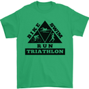 Triathlon Triangle Running Swimming Cycling Mens T-Shirt Cotton Gildan Irish Green
