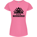 Triathlon Triangle Running Swimming Cycling Womens Petite Cut T-Shirt Azalea