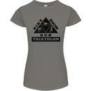 Triathlon Triangle Running Swimming Cycling Womens Petite Cut T-Shirt Charcoal