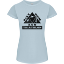Triathlon Triangle Running Swimming Cycling Womens Petite Cut T-Shirt Light Blue