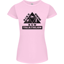 Triathlon Triangle Running Swimming Cycling Womens Petite Cut T-Shirt Light Pink