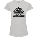 Triathlon Triangle Running Swimming Cycling Womens Petite Cut T-Shirt Sports Grey