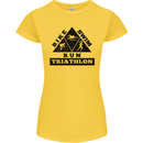 Triathlon Triangle Running Swimming Cycling Womens Petite Cut T-Shirt Yellow