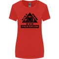 Triathlon Triangle Running Swimming Cycling Womens Wider Cut T-Shirt Red
