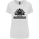 Triathlon Triangle Running Swimming Cycling Womens Wider Cut T-Shirt White