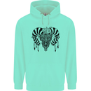 Tribal Bull Skull Buffalo Childrens Kids Hoodie Peppermint