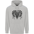 Tribal Bull Skull Buffalo Childrens Kids Hoodie Sports Grey