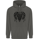 Tribal Bull Skull Buffalo Childrens Kids Hoodie Storm Grey